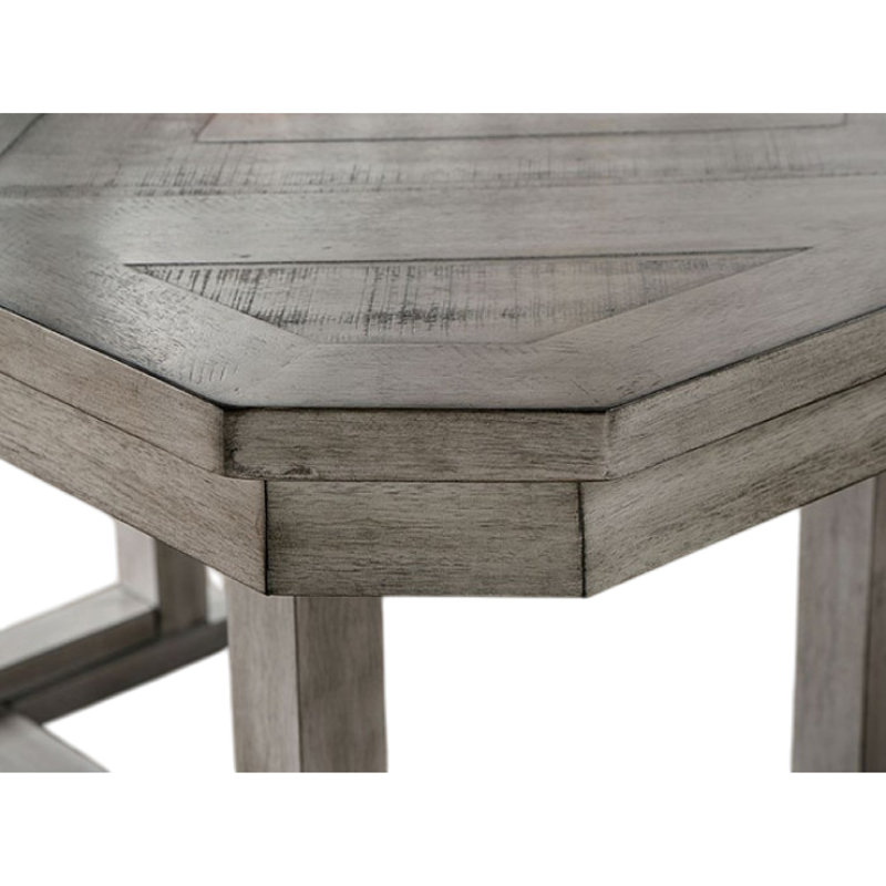 Lais 7Pc Dining Table Set With 6 Ladderback Chairs, Rustic Gray