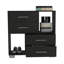 Commode Krista, deux tablettes ouvertes, quatre tiroirs