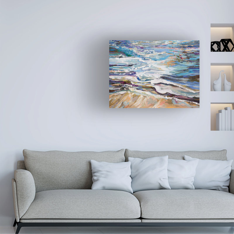 Art mural sur toile «bolette Jeanette Vertentes», H 35 po x l 47 po