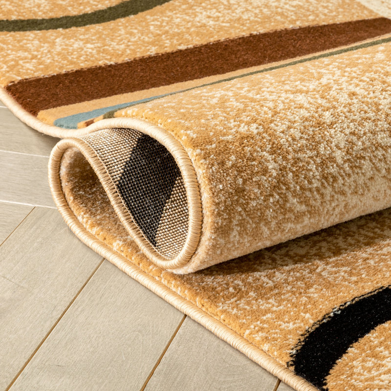 Bellair Arcs & Shapes Ivory Modern Rug, Rectangle 7'10" x 9'10"