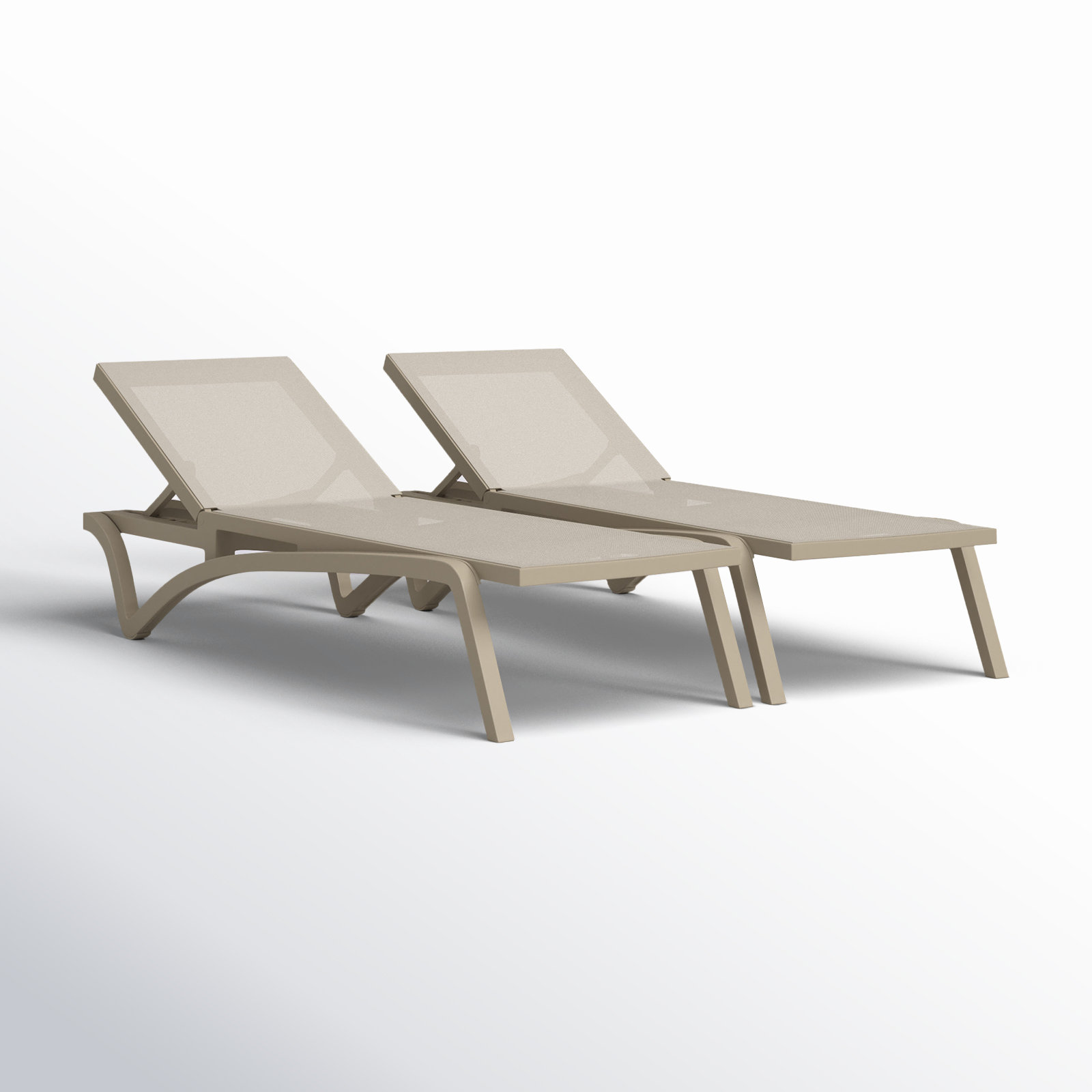 Estes 27" Patio Chaise Lounge, Taupe