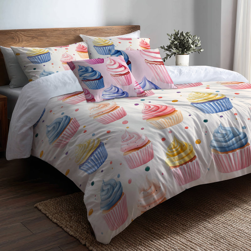 Ensemble de literie pour enfants 3 pièces - Ensemble de housse de couette et coussin décoratif mignon, Lit simple