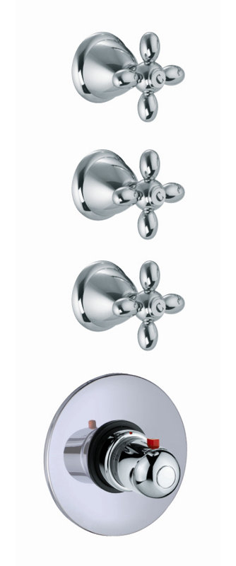 Garniture de robinet thermostatique intégrée avec poignée de contrôle de volume Olivia, Or
