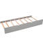 Lit plateforme en L avec lit gigogne et bureau, simple, gris