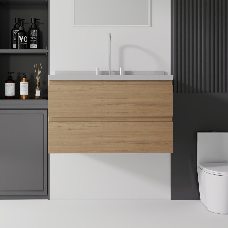 Meuble-lavabo flottant 36 po avec lavabo 36 po, Chêne, 36"