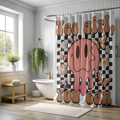 Tramya Checkered Shower Curtain