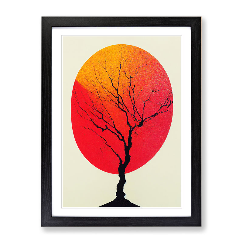 CAN-V0523-1760X Peach Blossom Tree Modern Vol.1 1 Piece Wrapped Canvas Wall Art, 64cm H x 46cm W x 2cm D, Walnut