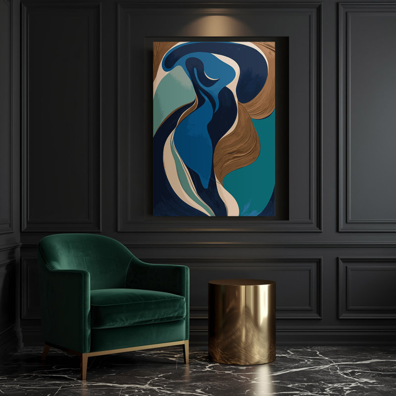 Art mural abstrait sur toile 42, H 14 po x l 11 po