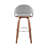 Romarin Swivel Counter or Bar Height Bar Stool with Arms and Footrest in Faux Leather, Wood-879254842-879254841-879254847