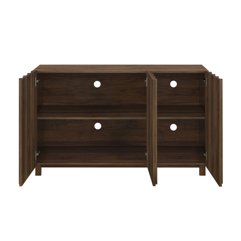 Buffet avec portes cannelées verticales Araminta, Noyer