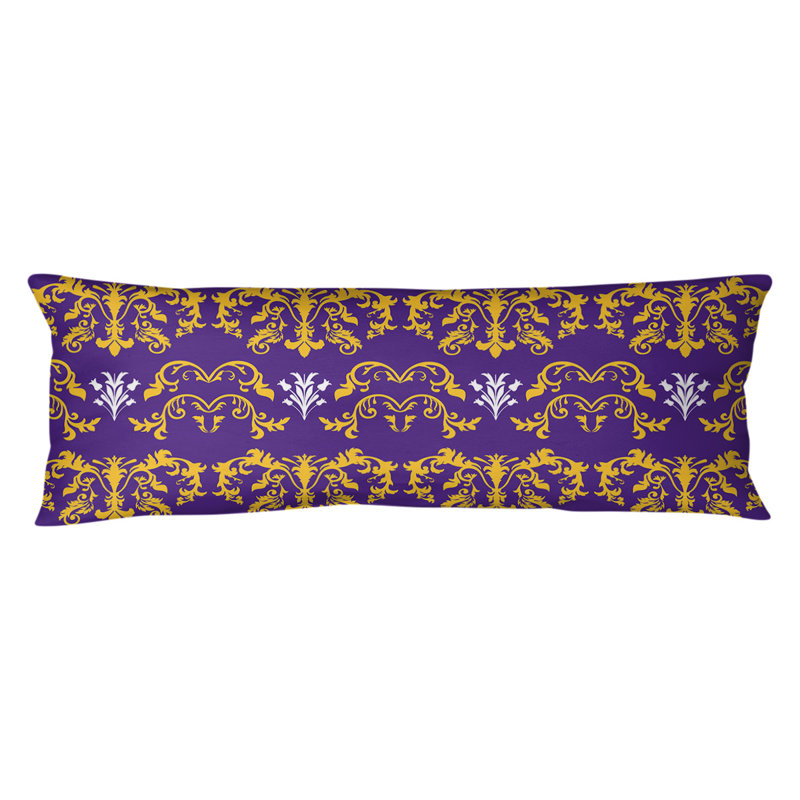Polyester Medium Pillow, Microfiber, Purple/Yellow/White