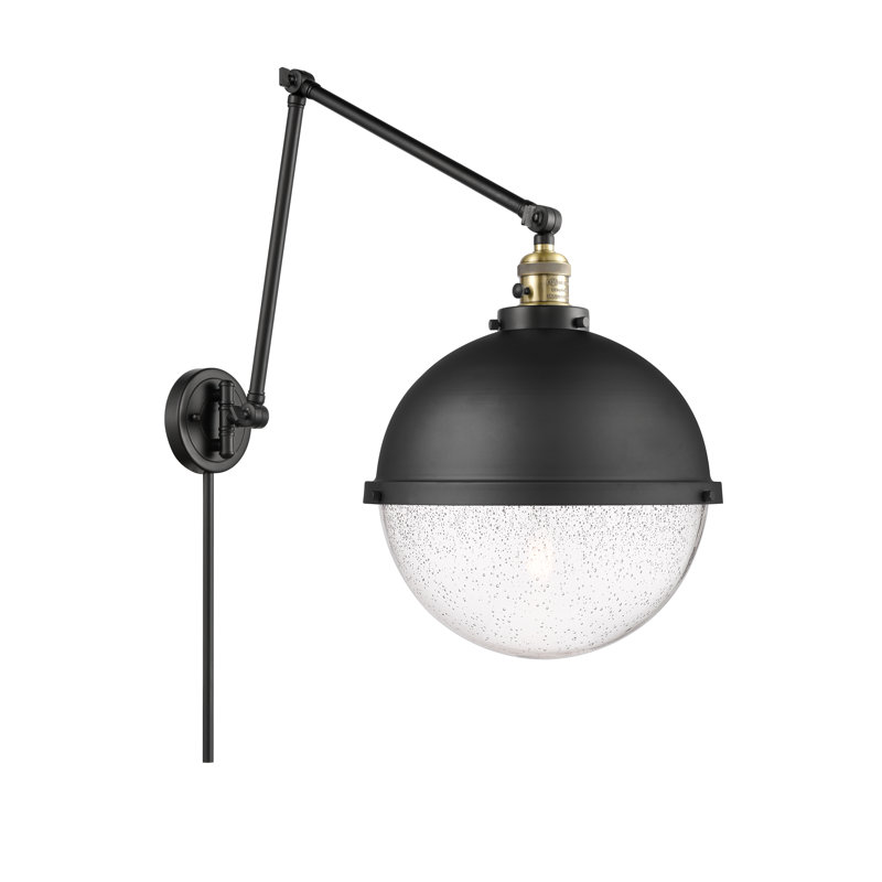 Swing Arm Sconce, Black Antique Brass