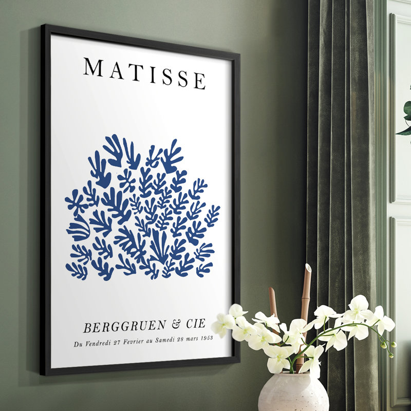 Matisse CCXCIX, reproduction encadrée - bois massif, H 20 po x l 16 po, Noir