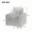 Fauteuil d'appoint carré avec piétement en bois d'hévéa-853132449