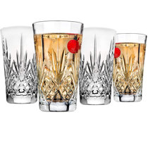 Dingerjar 20 OZ Glass Cup Set of 6, Elegance Modern