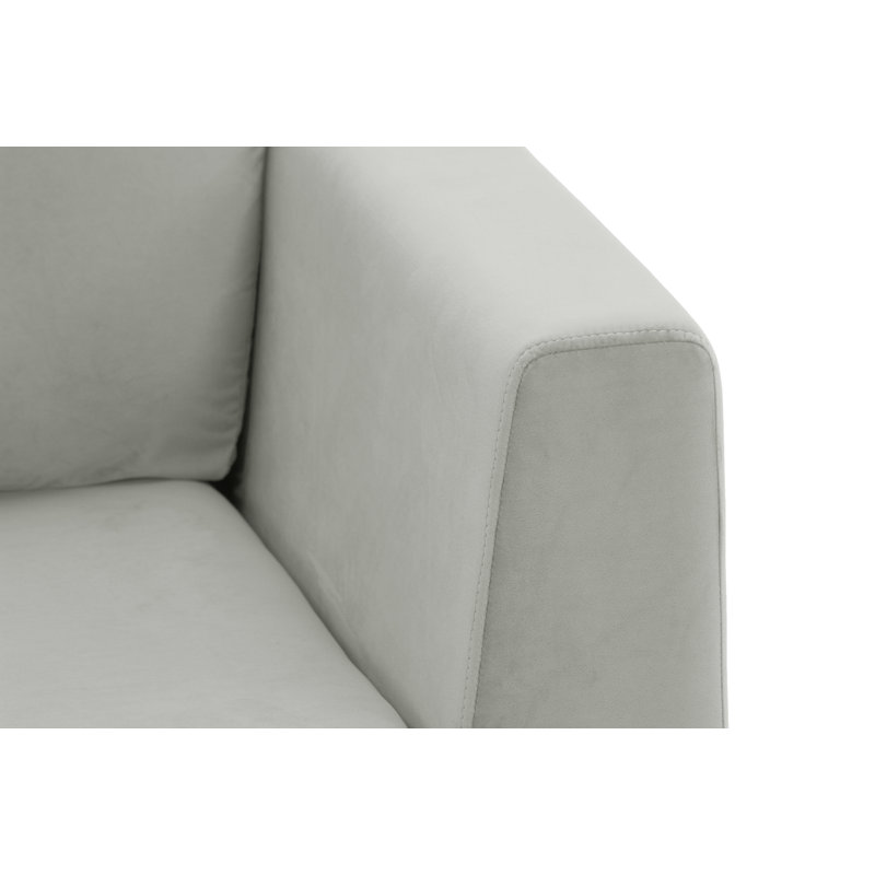 Holiday Velvet Armchair, Light Grey