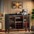 Wine Bar Cabinet With Led Lights, Wine Racks And Glass Holder