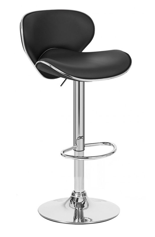 Boca Swivel Upholstered Faux Leather Adjustable Height Counter Stool, Black