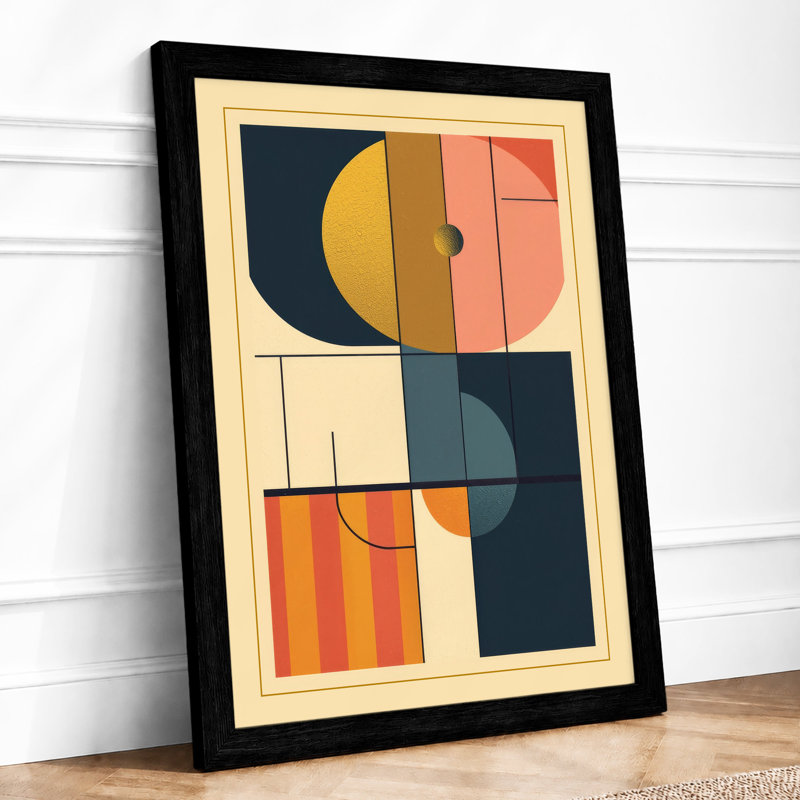 Grid Composition Geometric - Framed Print, A3 - 42.0 x 29.7 cm, Black