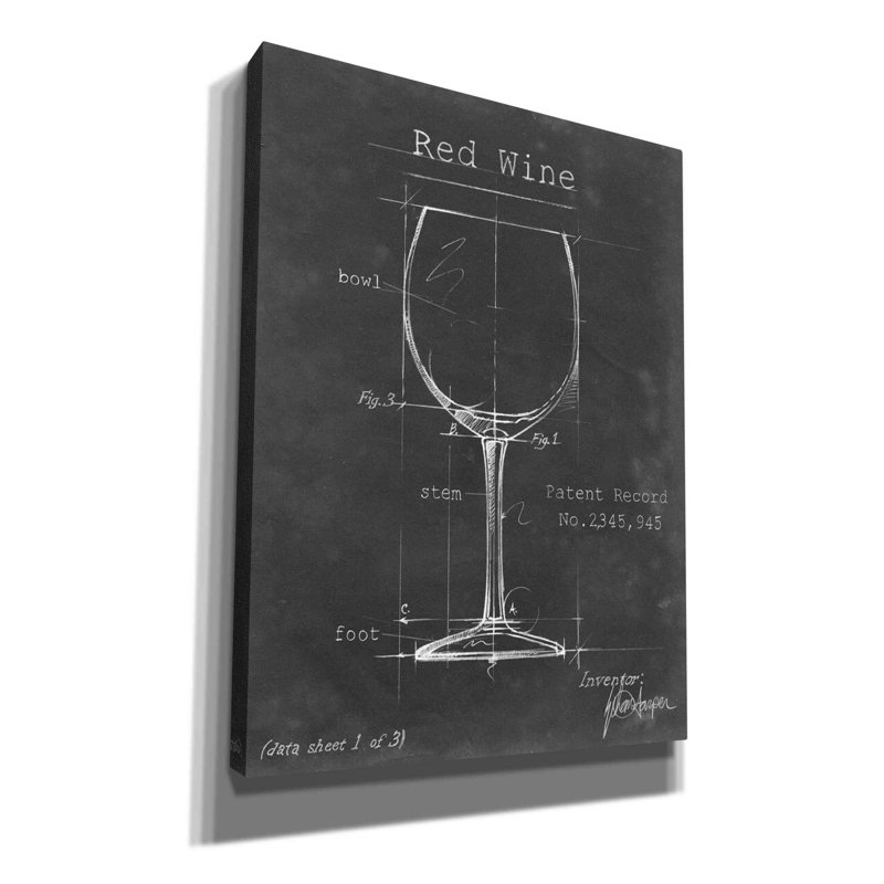 Art mural sur toile Trinx «Barware Blueprint III» par Ethan Harper, H 34 po x l 26 po x P 1,5 po