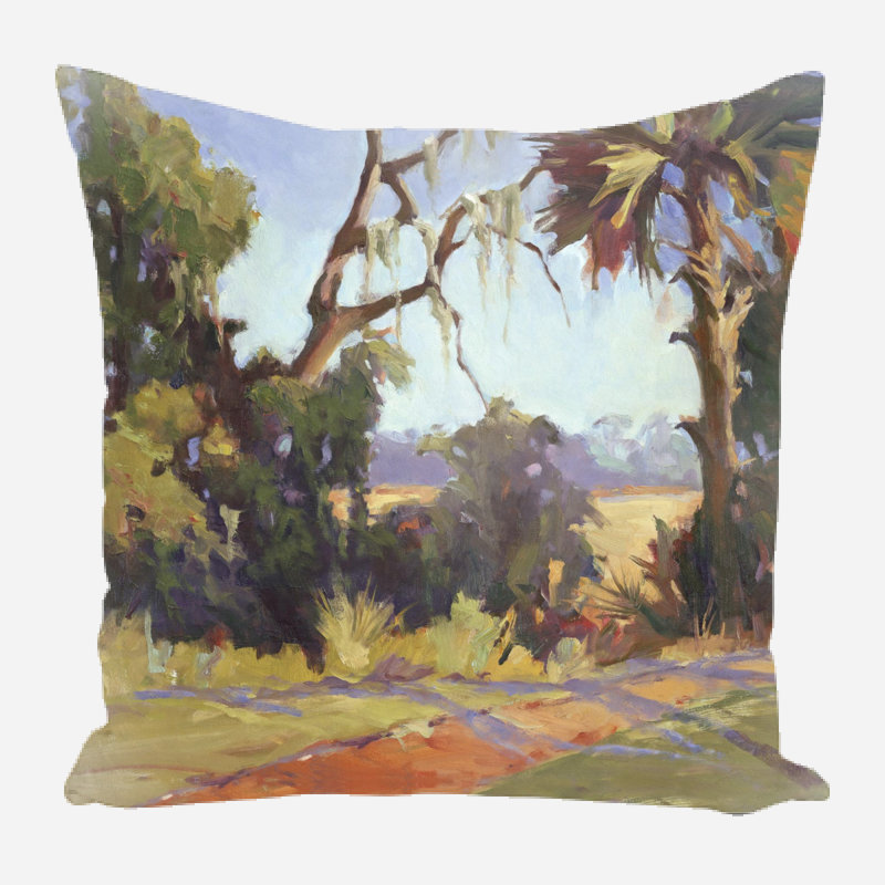Coussin Kiawah Marsh Waterway par John Beard - Lin, 23 po x 23 po
