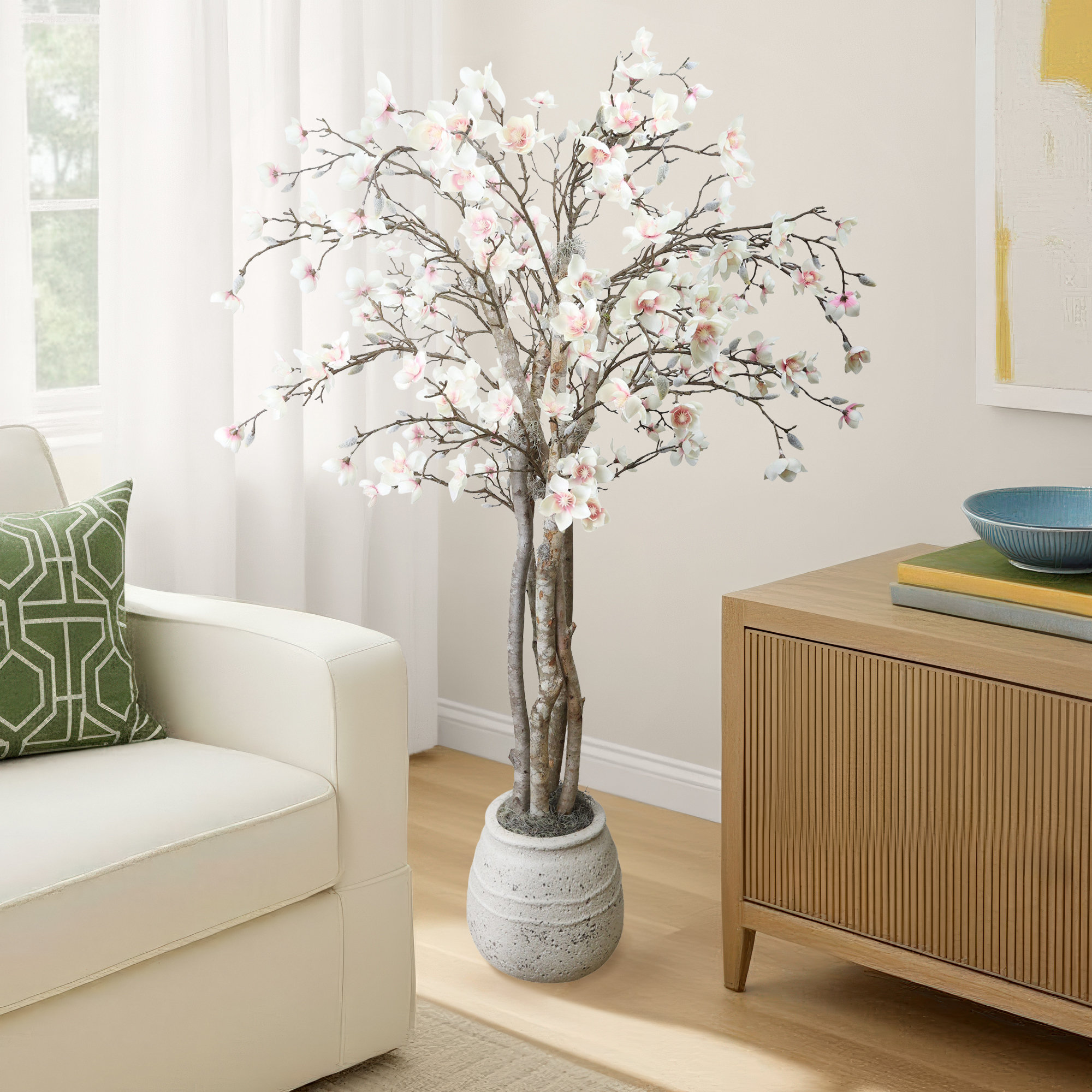 Magnolia Tree in Stone Pot