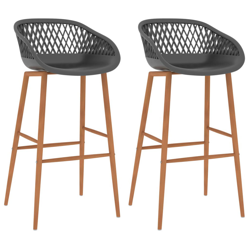 Searle Counter Stool with Metal Frame, Brown, Grey, 4