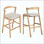 Tabouret de bar d'intérieur en bois d'hévéa, fini et revêtement, ensemble de 2-1506464234