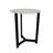 Round Onyx Marble Side Table With Black Metal Base, 20 Inch Diameter, 24 Inch Height, White Onyx-118838641
