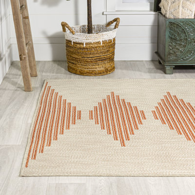 Tapis intérieur / extérieur beige / orange Dantrel