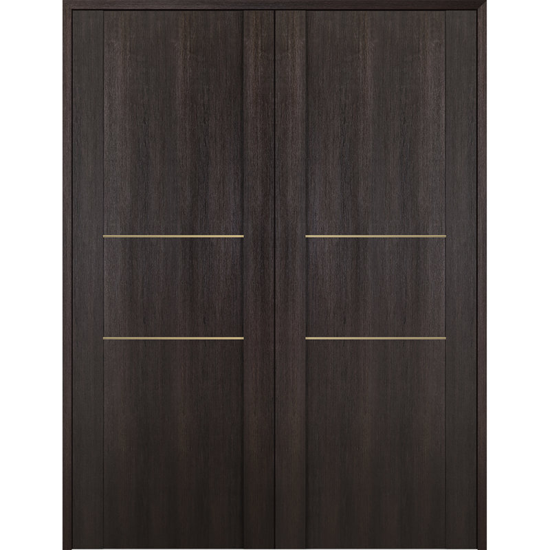 Portes françaises Avon 01 2H Golden Strips, 59,5 po x 79,37 po, Chêne Veralinga, Droite
