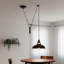 Luminaire suspendu à poulie noire réglable - Lampe de plafond suspendue E26 industrielle rétro pour îlot de cuisine, salle à manger, salon, bar et café