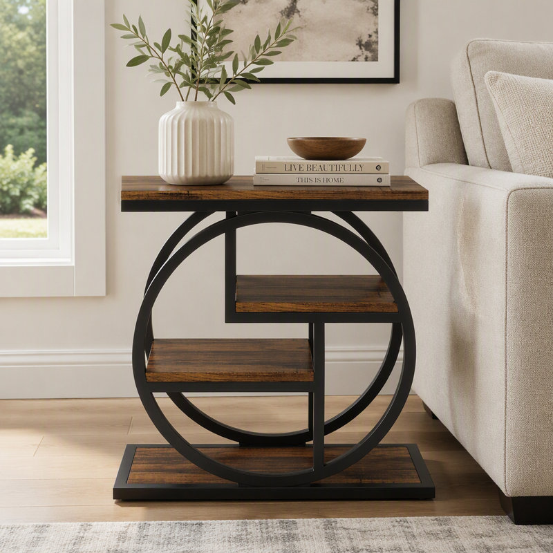 4-Tier End Table, Industrial Side Table