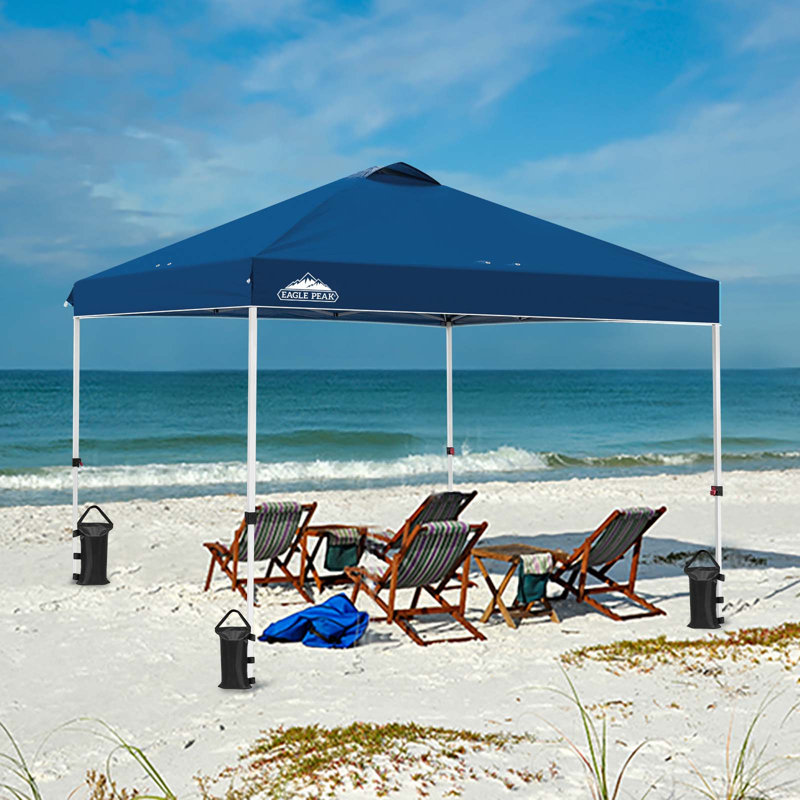 Pop Up Canopies 10 Ft. W x 10 FT. D Metal Party Tent Canopy, Dark Blue
