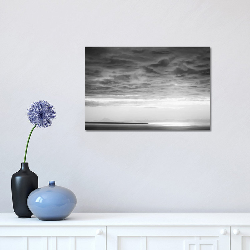 Black & White Cloud Formation 1 Piece Wrapped Canvas Wall Art, 30.48 cm H x 45.72 cm W