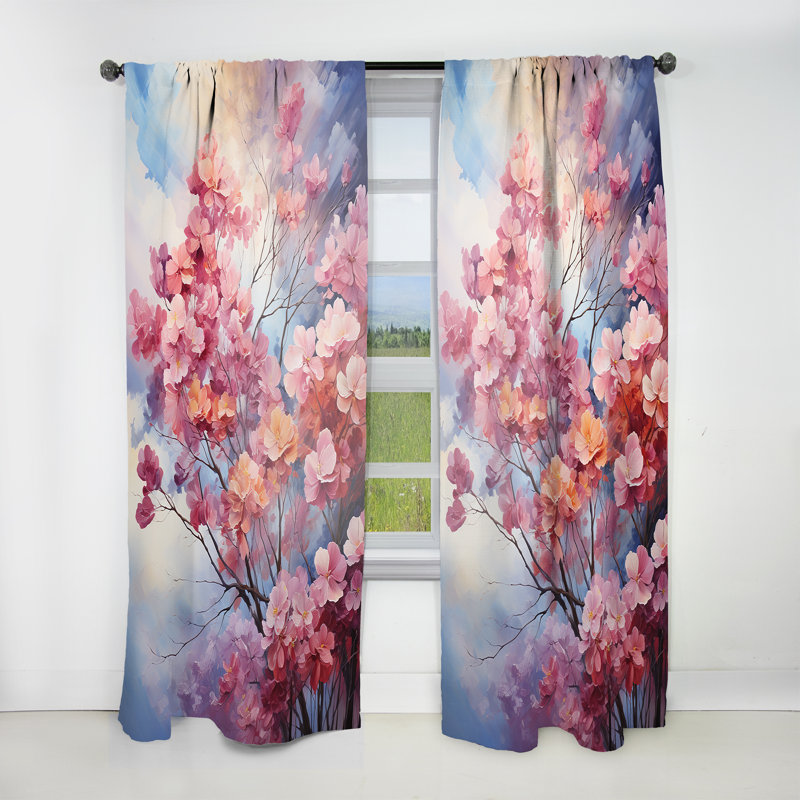 Rêverie en pleine nature Bonza Neo Impression - rideau en velours traditionnel - obscurcissant - 1 panneau, L 52 po x L 63 po