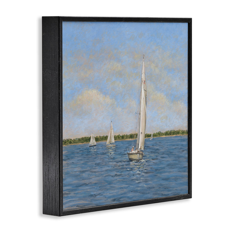 «Sailing Summer Waves», estampe numérique, conception de Tim Coffey, Giclée encadrée noir minuit, H 12 po x l 12 po