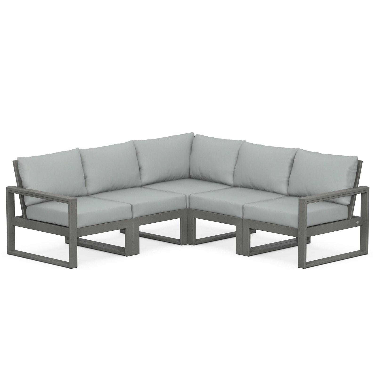 POLYWOOD® Edge 85" Patio Sectional, Spa, Slate Grey