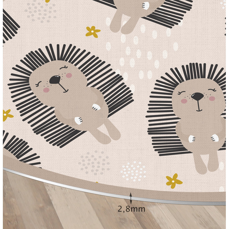 Saarim Vinyl Machine Printed Area Rug, Round 200cm