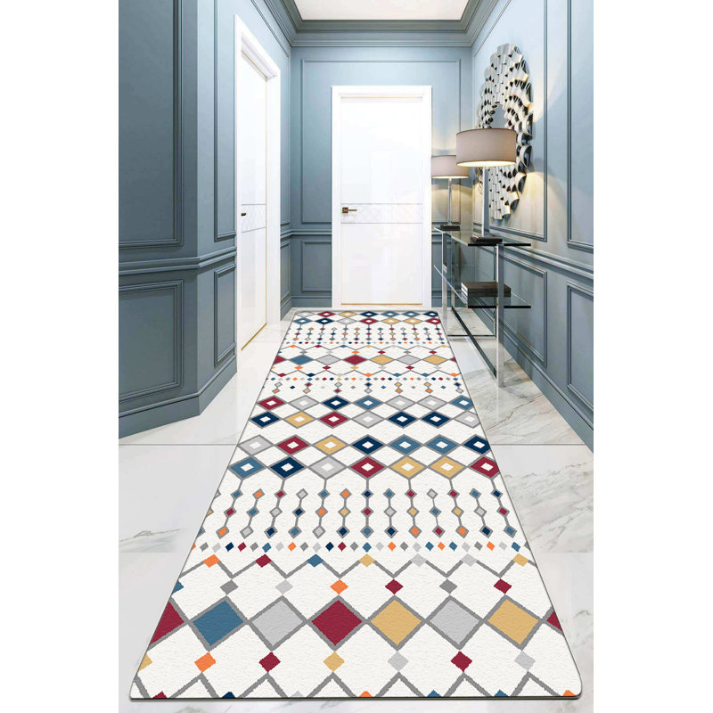 Durable Hall Carpet, 31.5 x 118.1 inches | 100% Polyester, 0.4 in Pile Height | Antibacterial, Non-Slip Base, Machine Washable | Perfect for High-Traffic Areas, Easy Maintenance, Stylish Design