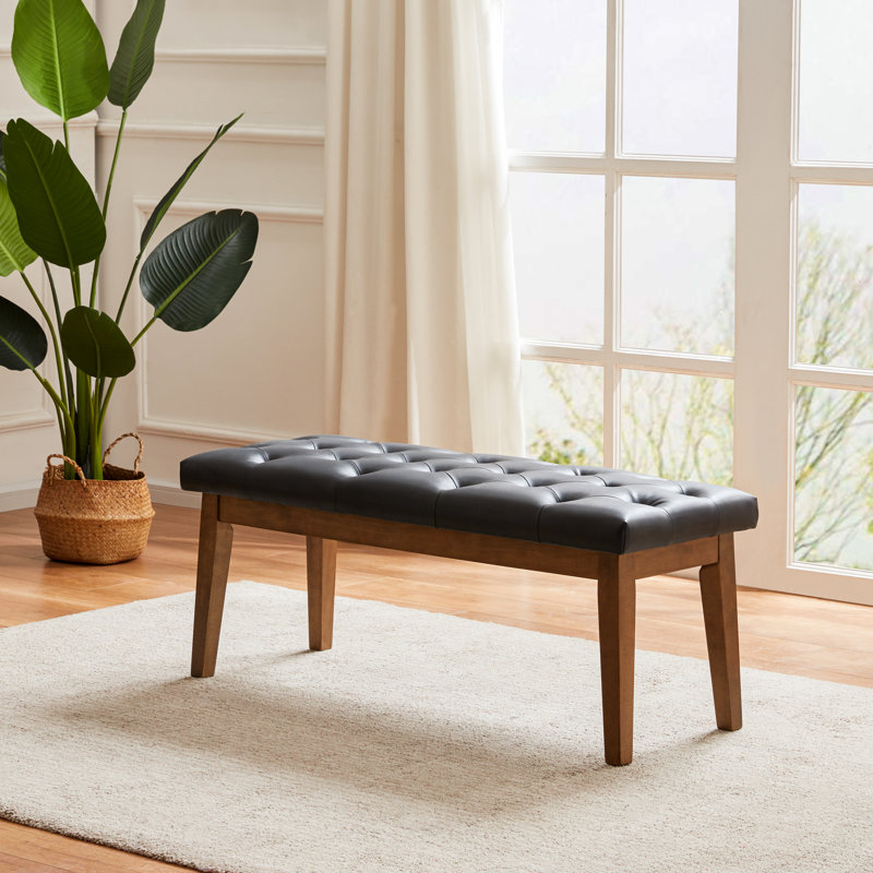 Isaura Upholstered Storage Bench, Black