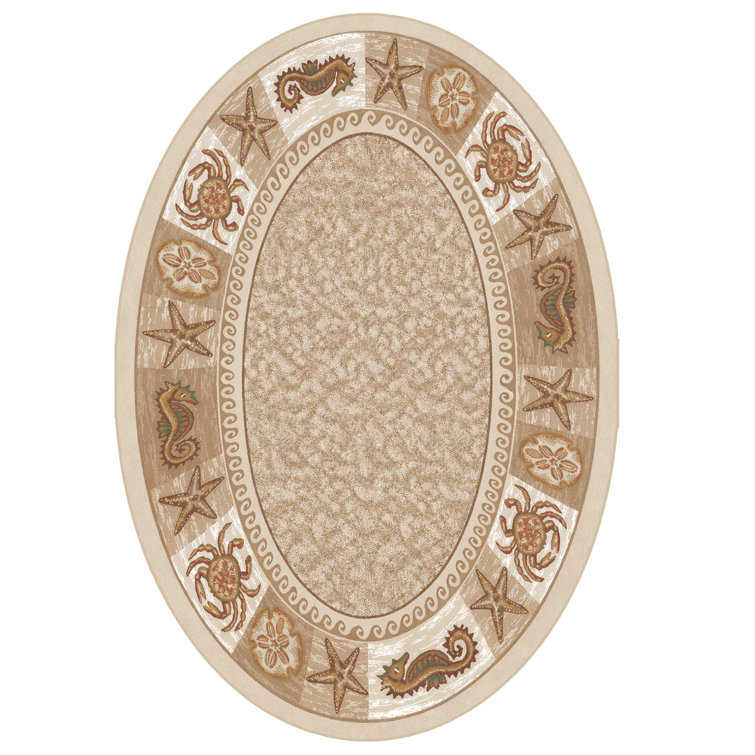 Lockridge Sea Life Opal Nautical Beach Area Rug