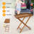 Averey Rectangular Acacia Solid Wood Foldable Outdoor Side Table , 26.77 " W 17.32 " D