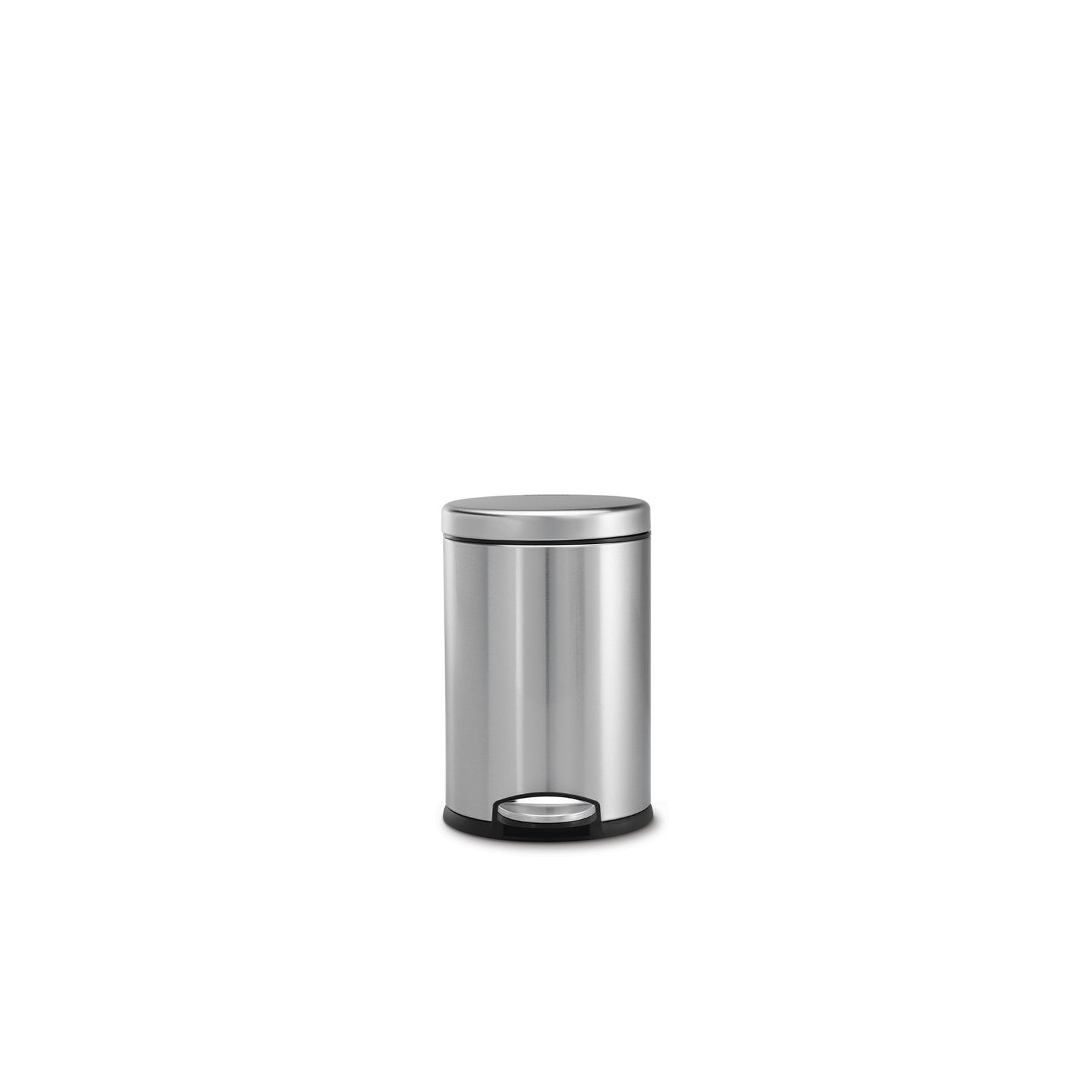simplehuman 4.5 Liter / 1.2 Gallon Round Bathroom Step Trash Can, Polished Chrome