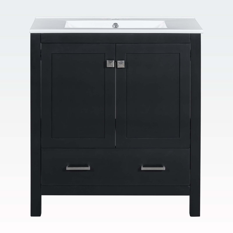Armoire de salle de bain Leilaney, Noir
