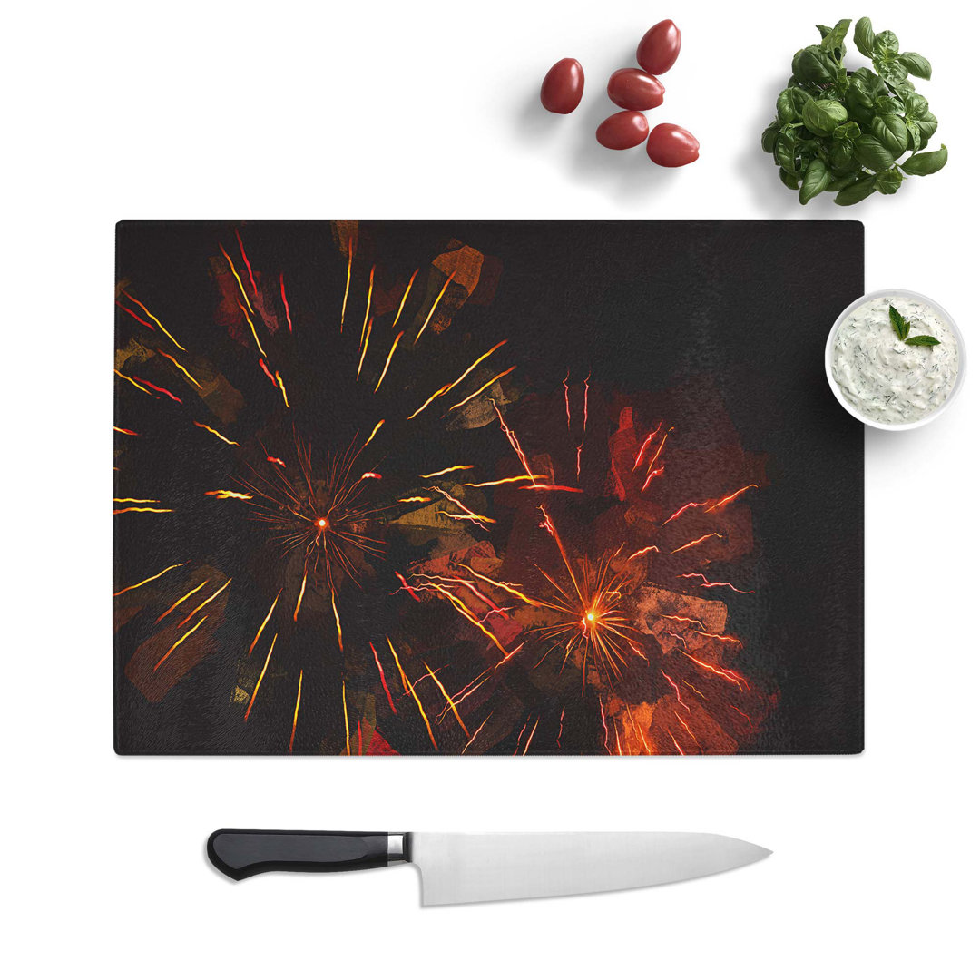 Tempered Glass Fireworks Chopping Board