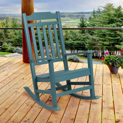 Chaise berçante pour l'extérieur en polyester et résine toutes saisons Neufmann