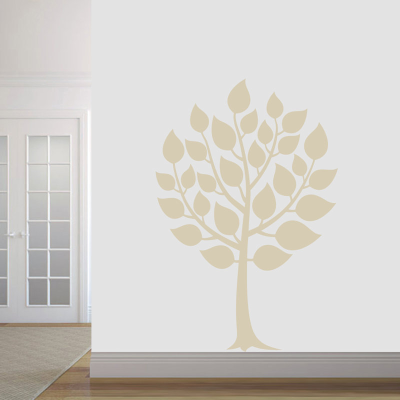 Décalcomanie murale arbre rond, Beige clair