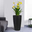 Grand pot à fleurs d'intérieur en faux rotin pour l'intérieur avec moniteur de niveau d'eau