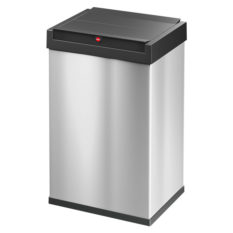 Swing Top Rubbish Bin, Black/stainless steel, 35 L.